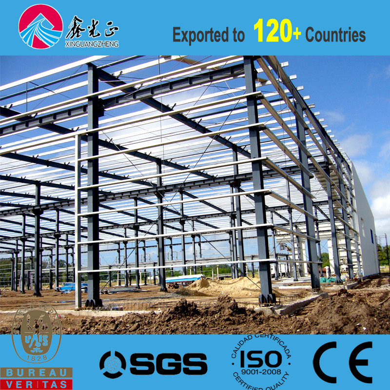 Taller de almacén de estructura de acero comercial industrial prefabricada