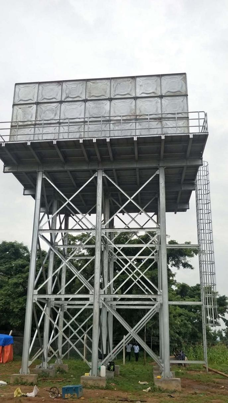 30,000 - 500,000 litros Estructura de acero del tanque de agua de almacenamiento