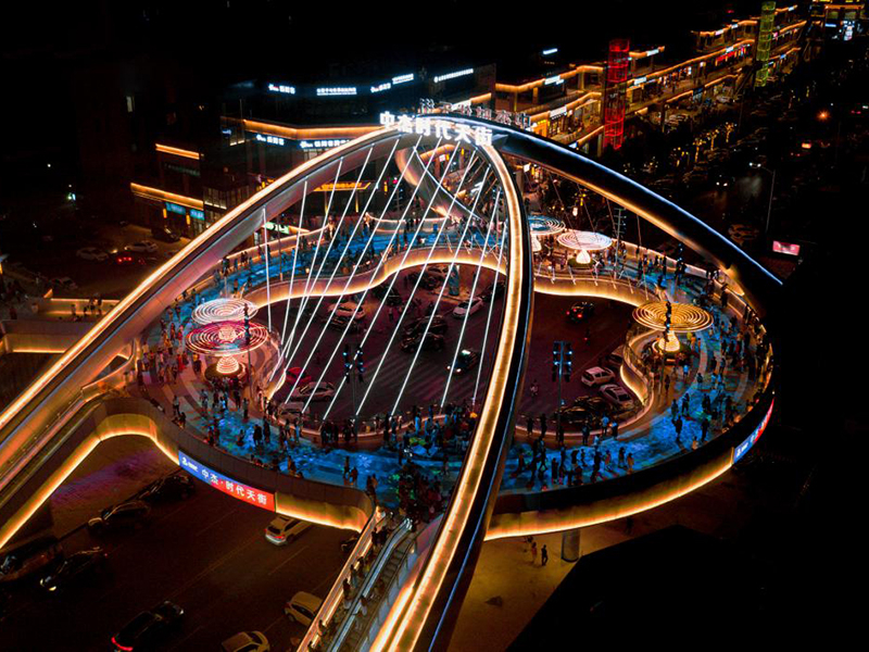 Puente peatonal de construcción de estructura de acero multifuncional